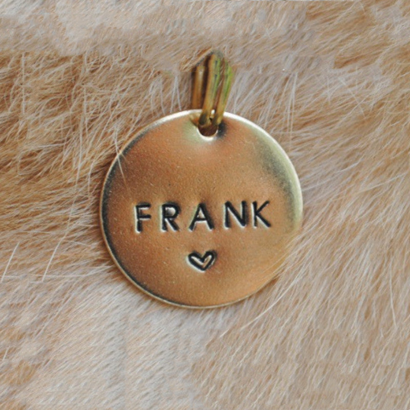 Custom Engraved Round Pet ID Tag – Gold