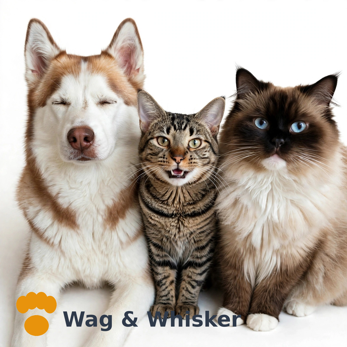 Wag & Whisker Pet Trio T-Shirt – White
